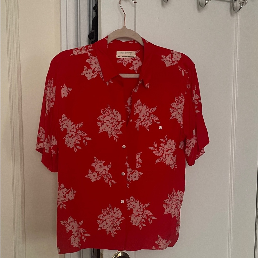 UO vintage Red Floral Shirt